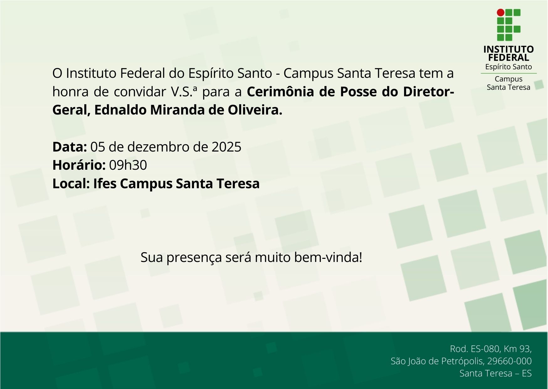 Convite oficial posse